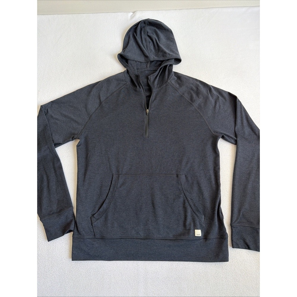 Vuori Ponto Performance Pullover Half Zip Hoodie Men's Medium Blue V244 Stretch